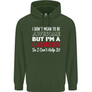 I Dont Mean to Be but I' Canoeist Canoeing Childrens Kids Hoodie Forest Green