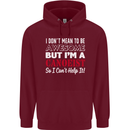 I Dont Mean to Be but I' Canoeist Canoeing Childrens Kids Hoodie Maroon