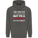 I Dont Mean to Be but I' Canoeist Canoeing Childrens Kids Hoodie Storm Grey