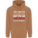 I Dont Mean to Be but Im an Archer Archery Mens 80% Cotton Hoodie Caramel Latte