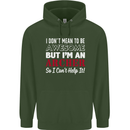 I Dont Mean to Be but Im an Archer Archery Mens 80% Cotton Hoodie Forest Green