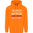 I Dont Mean to Be but Im an Archer Archery Mens 80% Cotton Hoodie Orange
