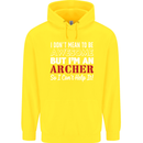 I Dont Mean to Be but Im an Archer Archery Mens 80% Cotton Hoodie Yellow
