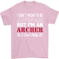 I Dont Mean to Be but Im an Archer Archery Mens T-Shirt Cotton Gildan Light Pink