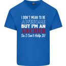 I Dont Mean to Be but Im an Archer Archery Mens V-Neck Cotton T-Shirt Royal Blue