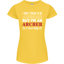 I Dont Mean to Be but Im an Archer Archery Womens Petite Cut T-Shirt Yellow