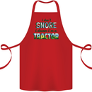I Dont Snore I Dream Tractor Farmer Farming Cotton Apron 100% Organic Red