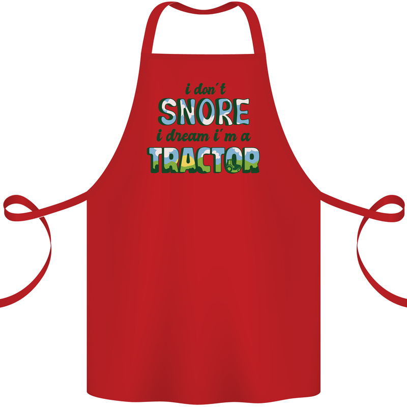 I Dont Snore I Dream Tractor Farmer Farming Cotton Apron 100% Organic Red