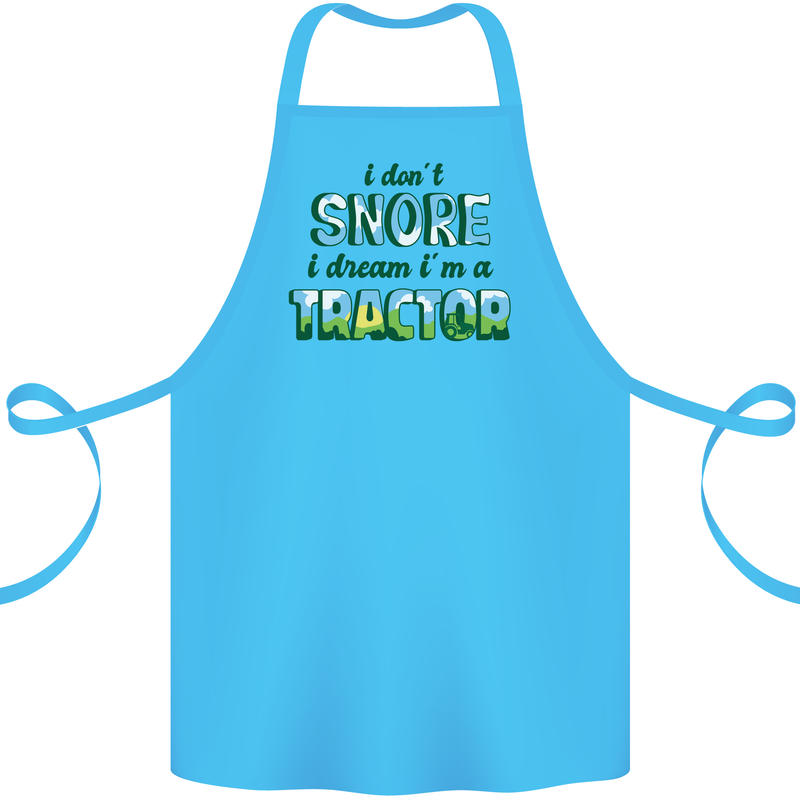 I Dont Snore I Dream Tractor Farmer Farming Cotton Apron 100% Organic Turquoise