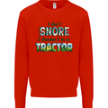 I Dont Snore I Dream Tractor Farmer Farming Kids Sweatshirt Jumper Bright Red