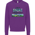 I Dont Snore I Dream Tractor Farmer Farming Kids Sweatshirt Jumper Purple