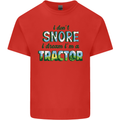 I Dont Snore I Dream Tractor Farmer Farming Kids T-Shirt Childrens Red