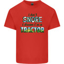 I Dont Snore I Dream Tractor Farmer Farming Kids T-Shirt Childrens Red