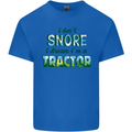I Dont Snore I Dream Tractor Farmer Farming Mens Cotton T-Shirt Tee Top Royal Blue