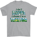 I Dont Snore I Dream Tractor Farmer Farming Mens T-Shirt Cotton Gildan Sports Grey