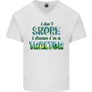 I Dont Snore I Dream Tractor Farmer Farming Mens V-Neck Cotton T-Shirt White