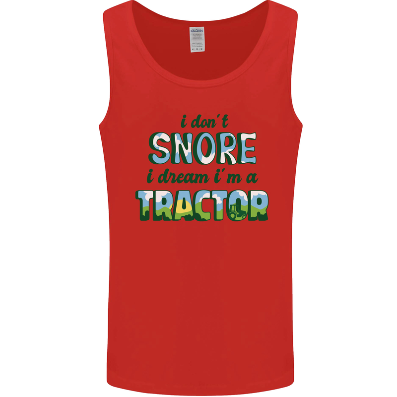 I Dont Snore I Dream Tractor Farmer Farming Mens Vest Tank Top Red