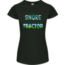 I Dont Snore I Dream Tractor Farmer Farming Womens Petite Cut T-Shirt Black