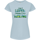 I Dont Snore I Dream Tractor Farmer Farming Womens Petite Cut T-Shirt Light Blue