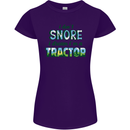 I Dont Snore I Dream Tractor Farmer Farming Womens Petite Cut T-Shirt Purple
