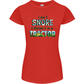 I Dont Snore I Dream Tractor Farmer Farming Womens Petite Cut T-Shirt Red