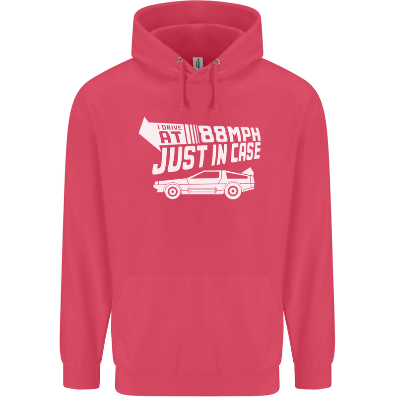 I Drive at 88mph Just in Case Funny Childrens Kids Hoodie Heliconia