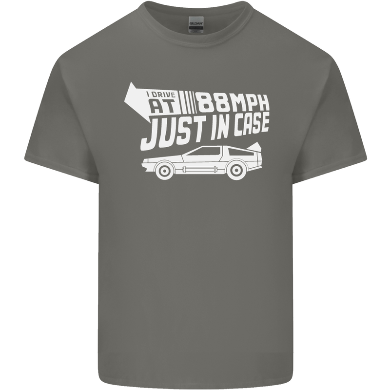 I Drive at 88mph Just in Case Funny Kids T-Shirt Childrens Charcoal
