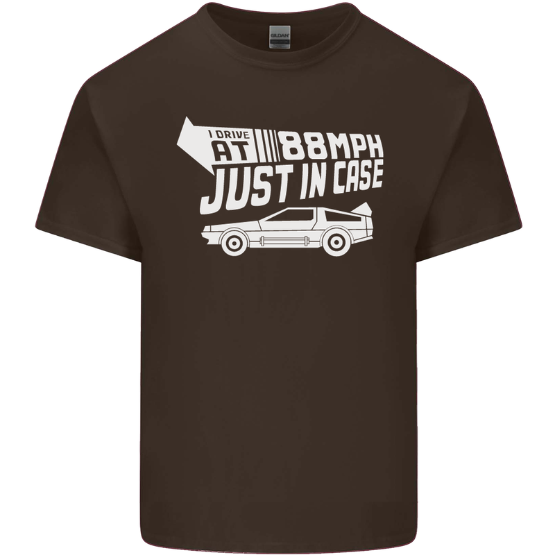 I Drive at 88mph Just in Case Funny Kids T-Shirt Childrens Chocolate