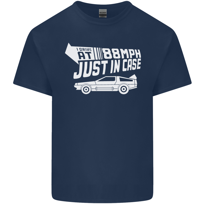 I Drive at 88mph Just in Case Funny Kids T-Shirt Childrens Navy Blue