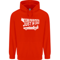 I Drive at 88mph Just in Case Funny Mens 80% Cotton Hoodie Bright Red