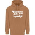 I Drive at 88mph Just in Case Funny Mens 80% Cotton Hoodie Caramel Latte