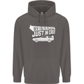 I Drive at 88mph Just in Case Funny Mens 80% Cotton Hoodie Charcoal