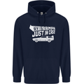 I Drive at 88mph Just in Case Funny Mens 80% Cotton Hoodie Navy Blue