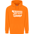 I Drive at 88mph Just in Case Funny Mens 80% Cotton Hoodie Orange