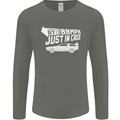 I Drive at 88mph Just in Case Funny Mens Long Sleeve T-Shirt Charcoal