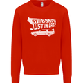 I Drive at 88mph Just in Case Funny Mens Sweatshirt Jumper Bright Red