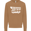 I Drive at 88mph Just in Case Funny Mens Sweatshirt Jumper Caramel Latte