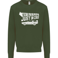 I Drive at 88mph Just in Case Funny Mens Sweatshirt Jumper Forest Green