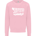 I Drive at 88mph Just in Case Funny Mens Sweatshirt Jumper Light Pink