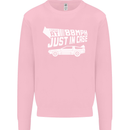 I Drive at 88mph Just in Case Funny Mens Sweatshirt Jumper Light Pink