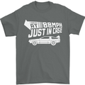 I Drive at 88mph Just in Case Funny Mens T-Shirt Cotton Gildan Charcoal