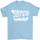 I Drive at 88mph Just in Case Funny Mens T-Shirt Cotton Gildan Light Blue