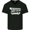 I Drive at 88mph Just in Case Funny Mens V-Neck Cotton T-Shirt Black