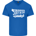 I Drive at 88mph Just in Case Funny Mens V-Neck Cotton T-Shirt Royal Blue