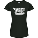 I Drive at 88mph Just in Case Funny Womens Petite Cut T-Shirt Black