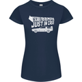 I Drive at 88mph Just in Case Funny Womens Petite Cut T-Shirt Navy Blue