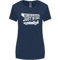 I Drive at 88mph Just in Case Funny Womens Wider Cut T-Shirt Navy Blue