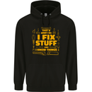 I Fix Stuff Funny Carpenter DIY Tradesman Childrens Kids Hoodie Black