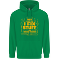I Fix Stuff Funny Carpenter DIY Tradesman Childrens Kids Hoodie Irish Green