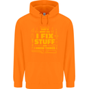 I Fix Stuff Funny Carpenter DIY Tradesman Childrens Kids Hoodie Orange